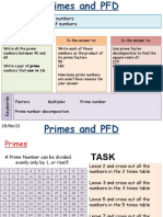 Walt: Wilf:: Recognise and Use Prime Numbers Find The Prime Factors of Numbers