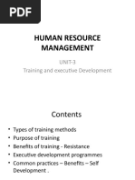 Human Resource Management: UNIT-3 Training and Executive Development