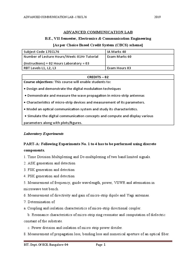 Advanced Communication Lab Guide | PDF | Modulation | Detector (Radio)