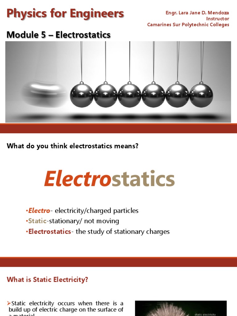 Module 5 - Electrostatics r1 | PDF | Electric Charge | Atoms