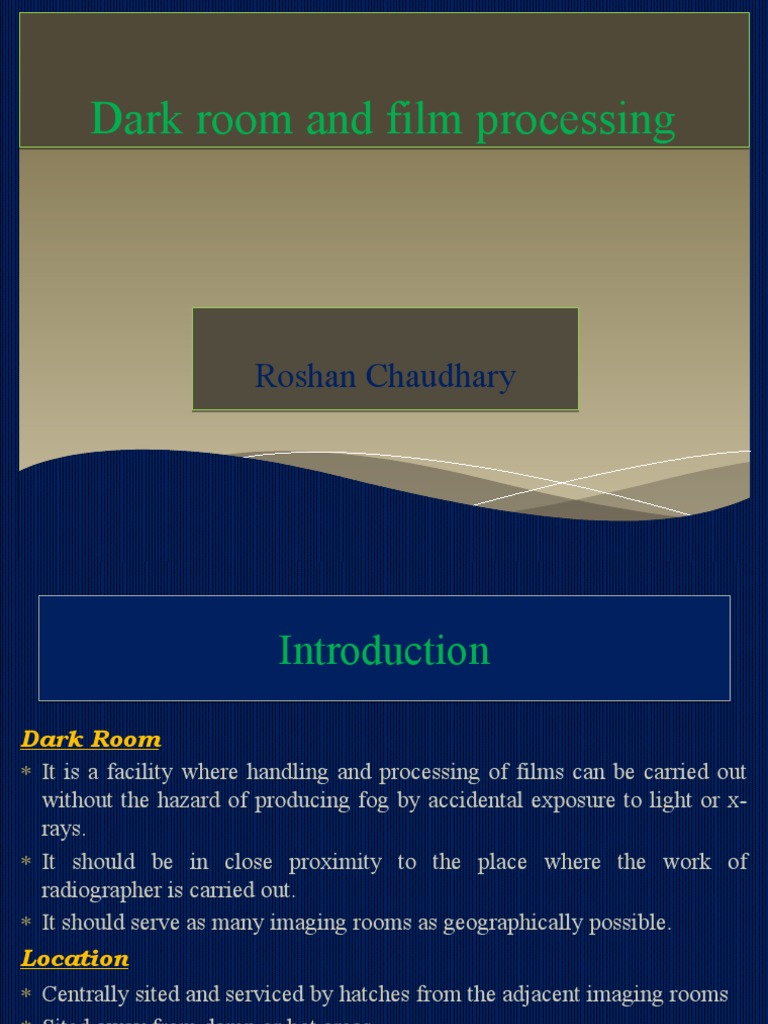 Dark Room Construction and Processing of Film PDF Applied And