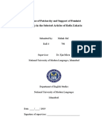 Critique of Patriarchy and Support of Feminist Ideology in The Selected Articles of Rafia Zakaria