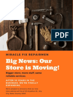Big News: Our Store Is Moving!: Miracle Fix Repairmen