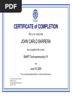 SMARTtechno101 - Certificate of Completion