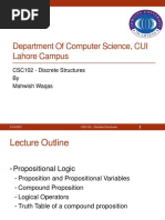 Department of Computer Science, CUI Lahore Campus: CSC102 - Discrete Structures by Mahwish Waqas