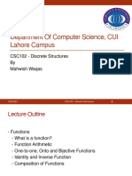 Department of Computer Science, CUI Lahore Campus: CSC102 - Discrete Structures by Mahwish Waqas