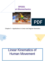 SPS501 Sport Biomechanics: Chapter 5 - Applications in Linear and Angular Kinematics