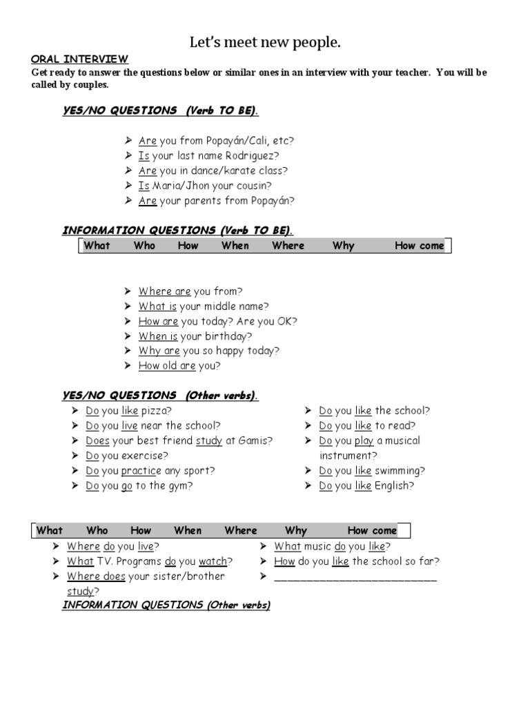 Oral Interview Prep for Students | PDF