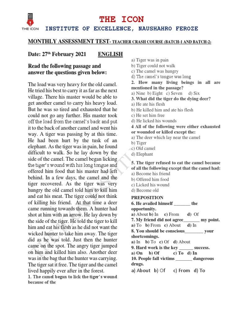 Monthly Assessment Test for Teachers | PDF | Temperature | Teaching ...