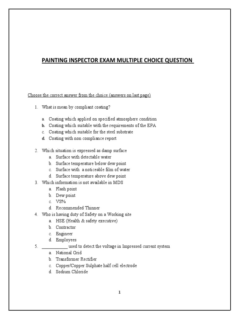 BGas Painting Multiple Choice 2 | PDF | Paint | Galvanization