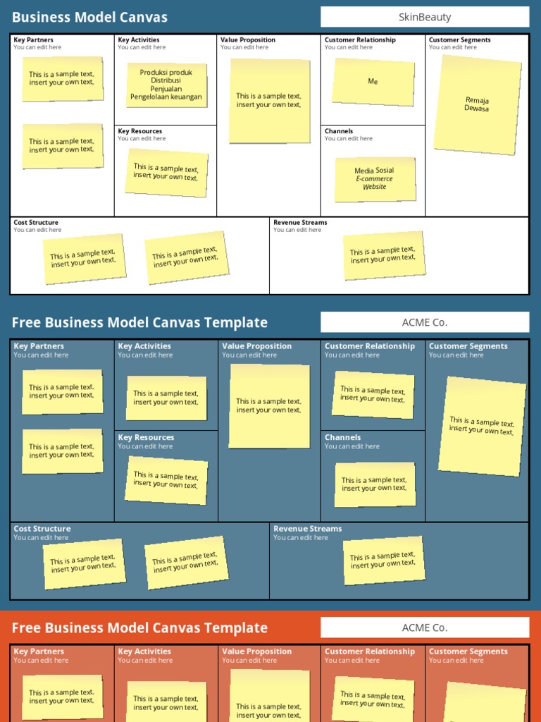 Business Model Canvas Template | PDF | Mathematical Economics | Simulation