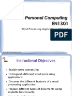 UCSC Personal Computing Word Processing Course