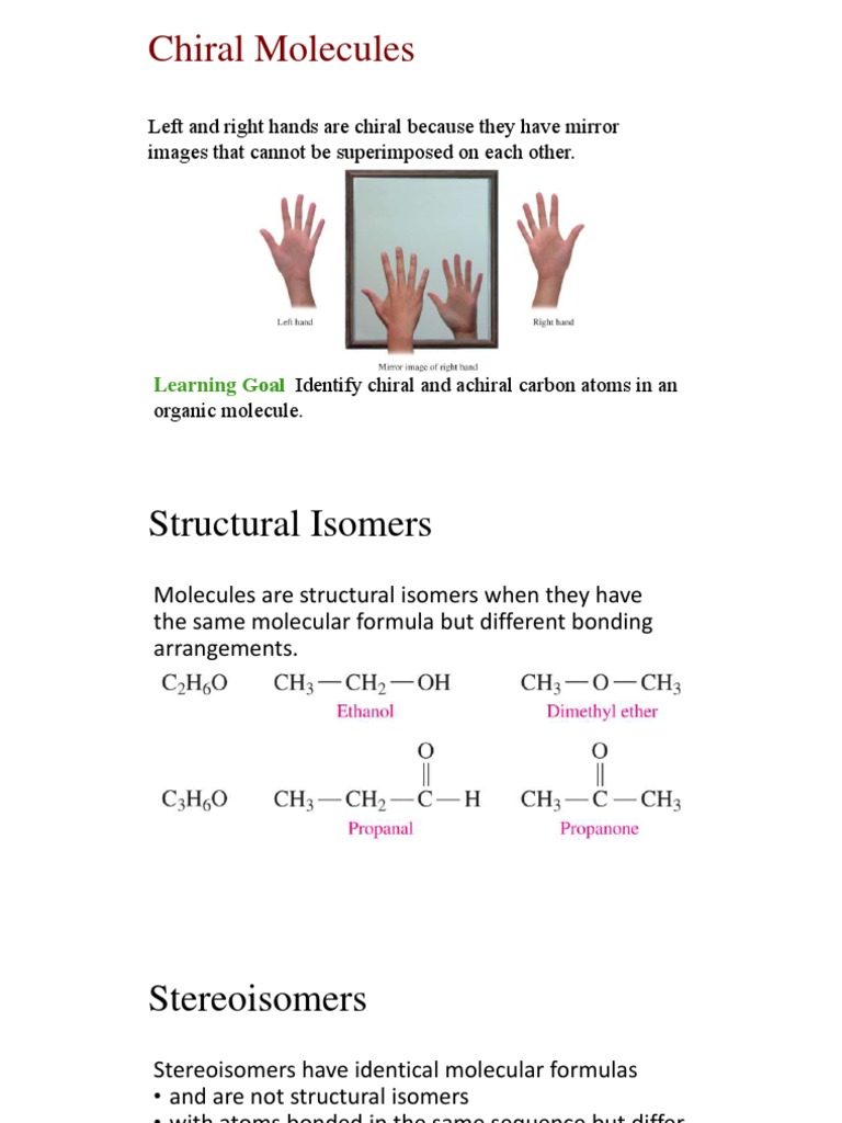 Identifying Chiral and Achiral Molecules | PDF | Chirality (Chemistry ...