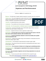 Definitions - Topic 19 Organisms and Their Environment - CAIE Biology IGCSE