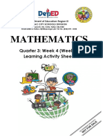 Mathematics: Quarter 3: Week 4 (Week 6) Learning Activity Sheet
