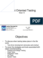 Object Oriented Testing: Week 13