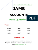 Jamb Accounts Past Questions