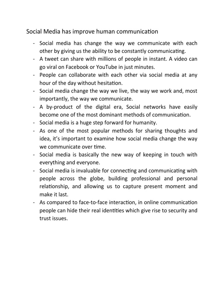 Social Media's Impact on Communication | PDF | Social Media | Popular ...