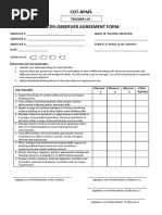 Inter-Observer Agreement Form - Proficient Teacher