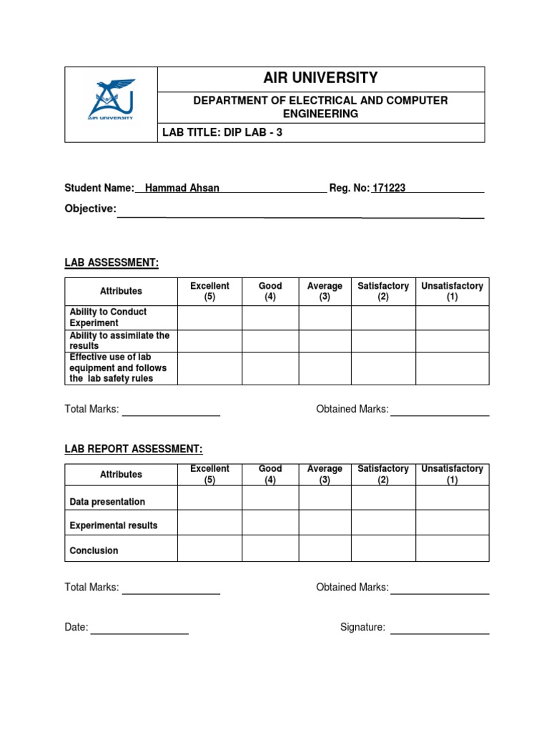 Air University: Department of Electrical and Computer Engineering Lab ...