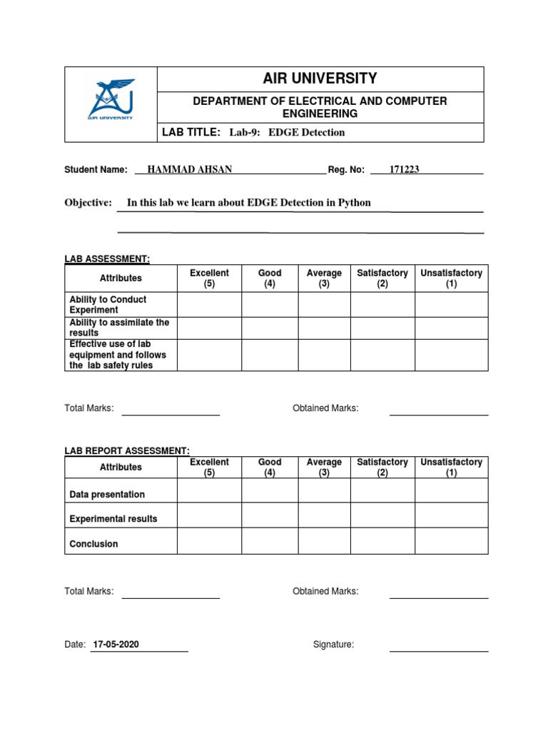 Air University: Department of Electrical and Computer Engineering LAB ...