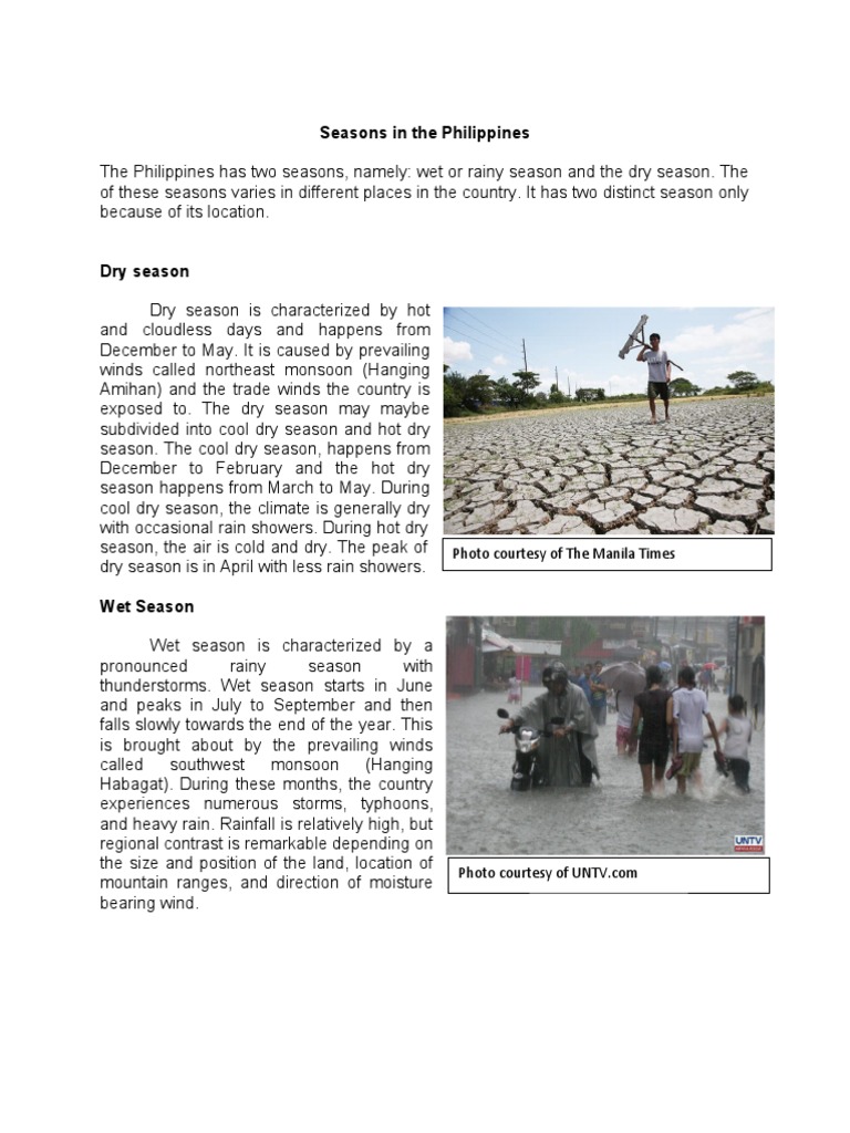 Seasons in The Philippines | PDF