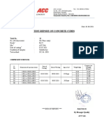 Test Report On Concrete Cubes: Compressive Strength