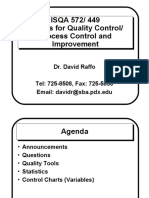 ISQA 572/ 449 Models For Quality Control/ Process Control and Improvement ISQA 572/ 449 Models For Quality Control/ Process Control and Improvement