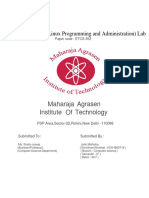 Maharaja Agrasen Institute of Technology: Operating Systems (Linux Programming and Administration) Lab