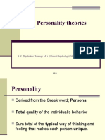 Personality Theories: Romina Shrestha B.N. (Psychiatric Nursing), M.A. (Clinical Psychology), M.N. (Child Health Nursing)