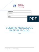 Building Knowledge Base in Prolog: Student Name Student Roll # Program Section