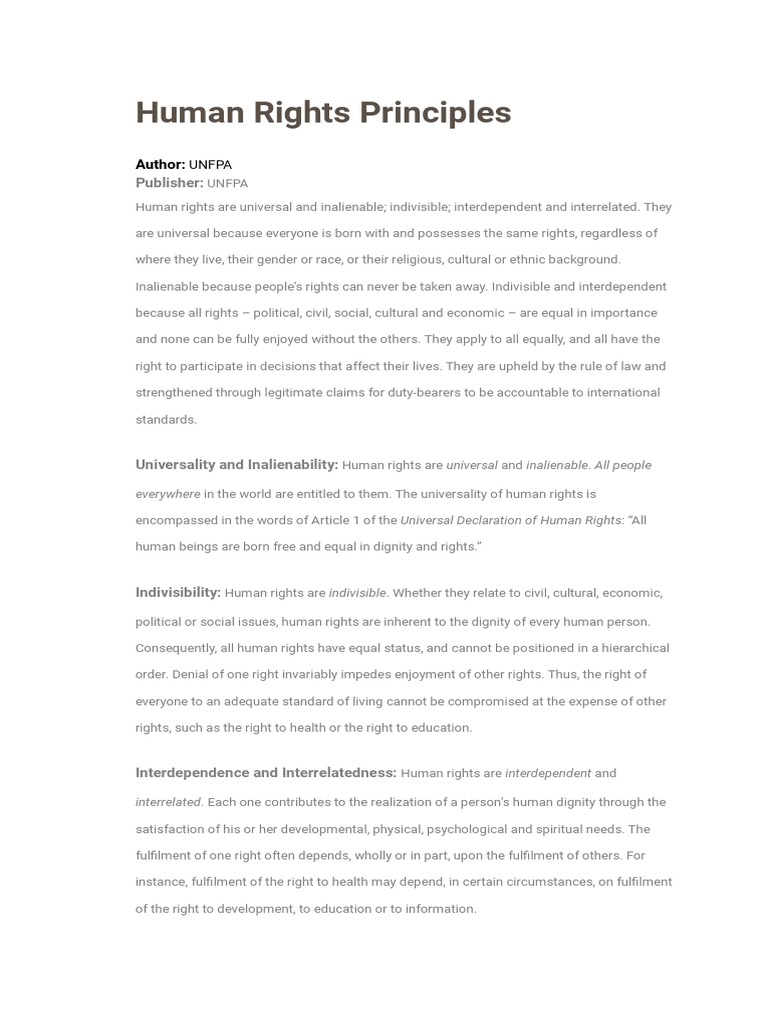 Key Human Rights Principles Explained | PDF | Human Rights | Rights