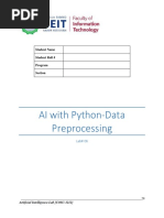 AI With Python-Data Preprocessing: Student Name Student Roll # Program Section