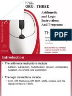 Org Three: Arithmetic and Logic Instructions and Programs
