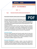 Subject - Economics: Economic Growth and Economic Development