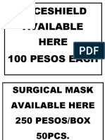 Faceshield Available Here 100 Pesos Each