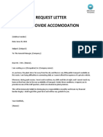 Request Letter To Provide Accomodation