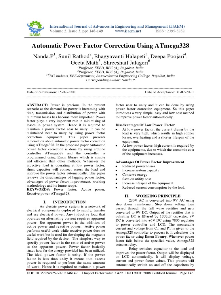 Automatic Power Factor Correction PDF Rectifier Ac Power