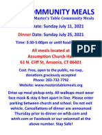 Free Community Meal In Ansonia