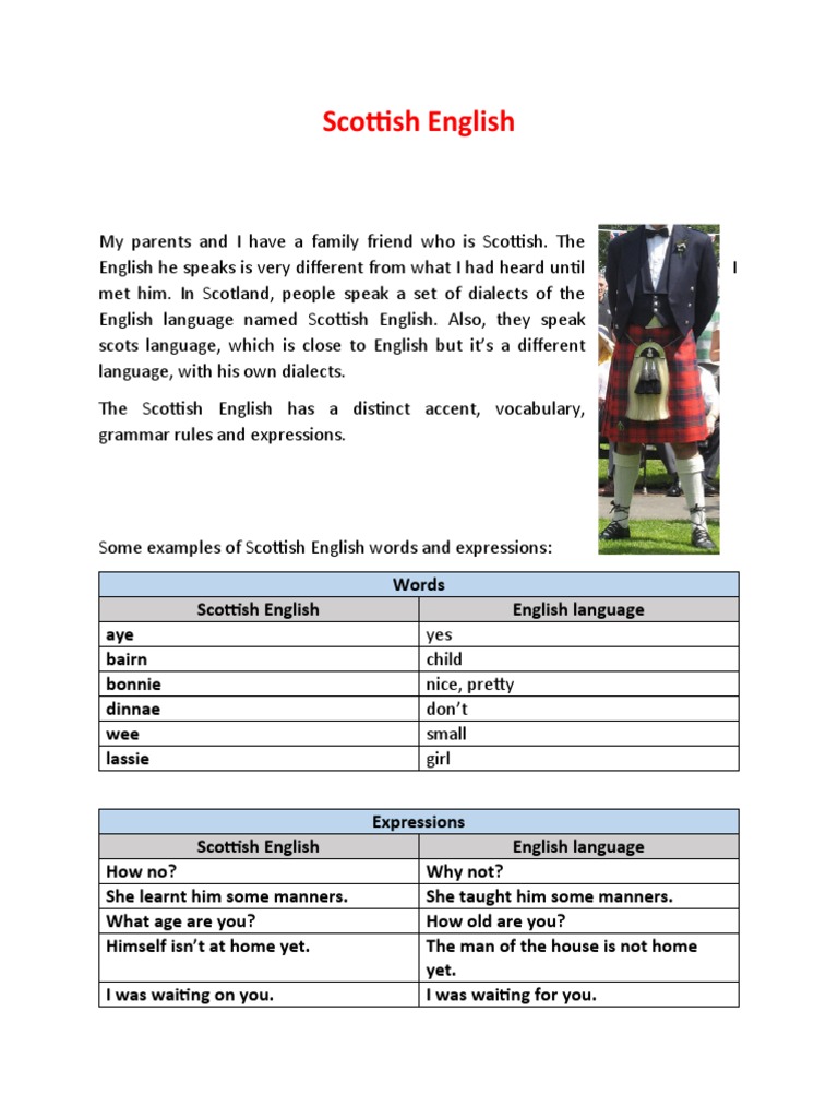 Scottish English | PDF