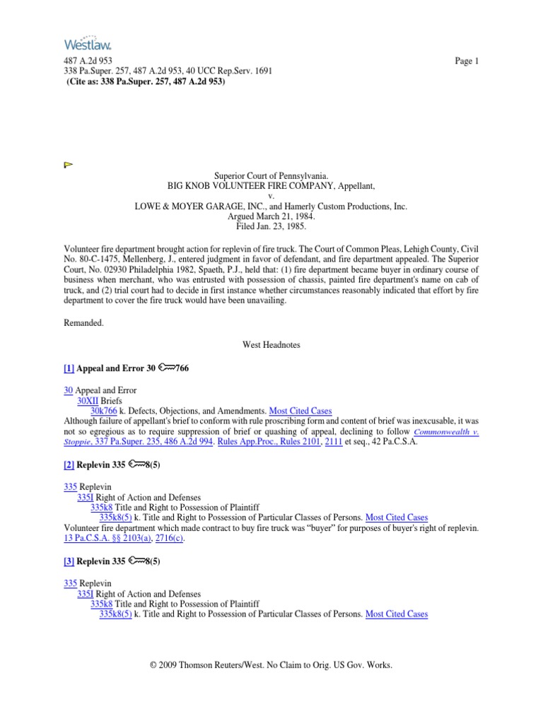 Big Knob | PDF | Uniform Commercial Code | Judgment (Law)