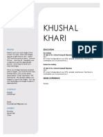 Khushal Khari: Profile