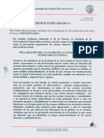 Declaración Facultad UPR-Ponce