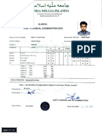 JAMIA MILLIA ISLAMIA B.ARCH PART-V RESULT