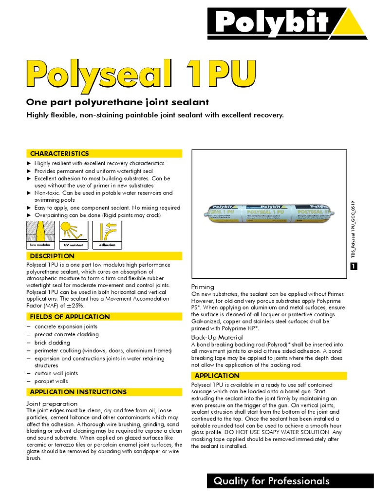 Polyseal 1PU One Part Polyurethane Joint Sealant PDF Building