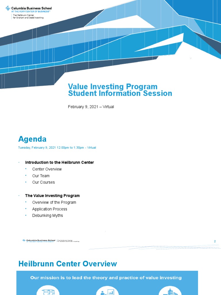 Columbia Value Investing Program Overview | PDF | Value Investing ...