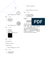 Part A: Name: Examination: Times and Daily Task