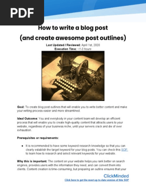 SOP 016_ How to Create Awesome Blog Posts Outlines