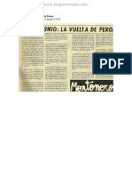 20 de Junio La Vuelta de Perón Confluencia 1974