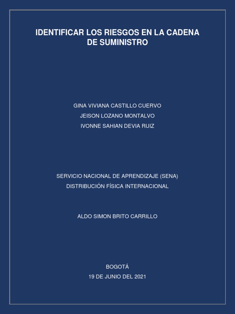 Identificación de Riesgos en la Cadena | PDF | Logística | Economias